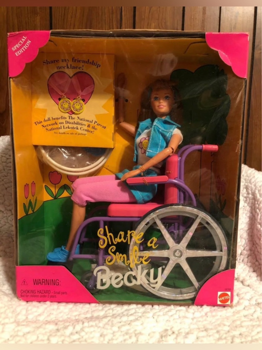 Mattel Becky Doll in Pink Outfit with Purple Wheelchair